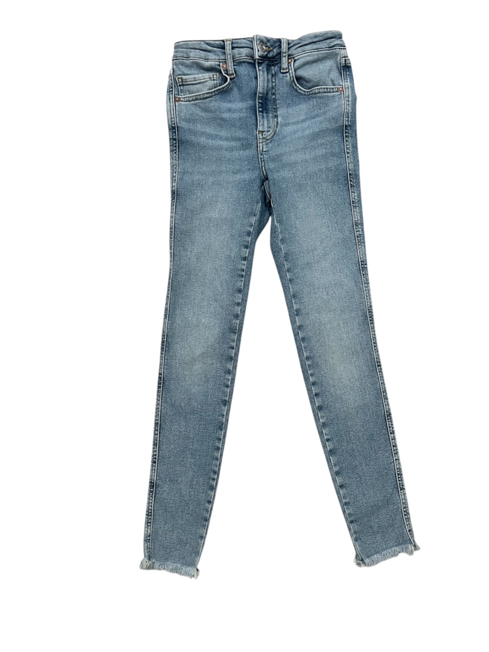 We The Free Light Blue Frayed Ankle Hem Skinny Jeans size 25